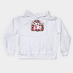 Cow Strawberry Milk Kids Hoodie